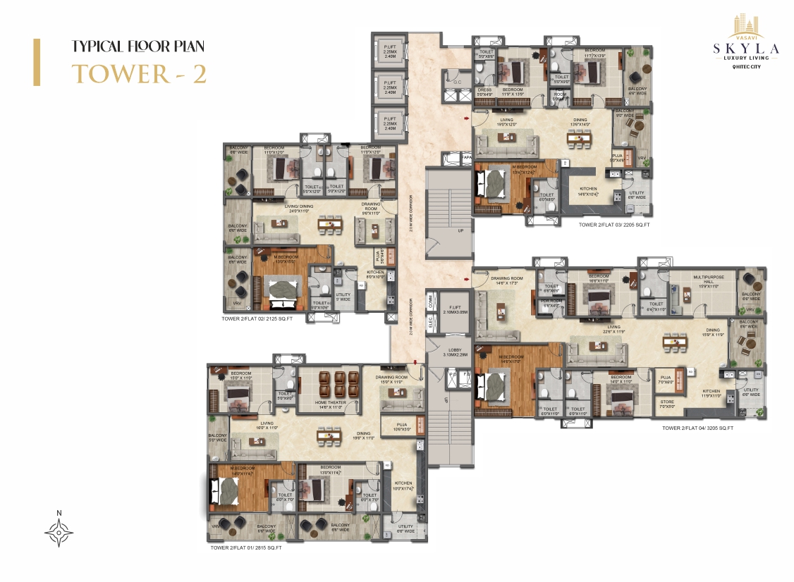Tower 2 typical floor plan