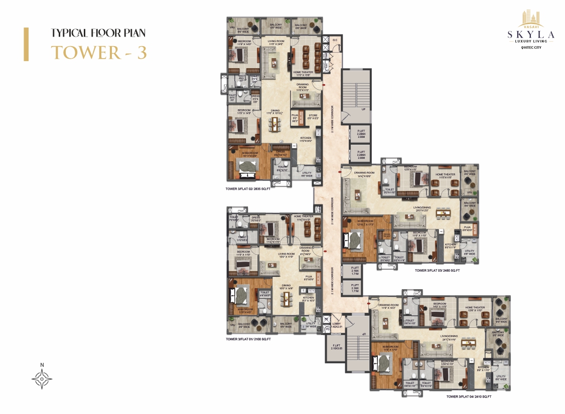 Tower 3 typical floor plan