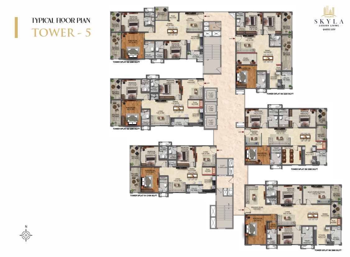 Tower 5 typical floor plan
